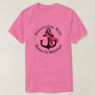 T-shirt Ancre rose PERSONNALISÉE de ruban