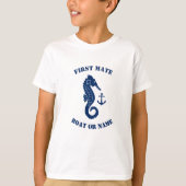 T-shirt Ancre Seahorse First Mate Bateau ou nom Blanc (Devant)