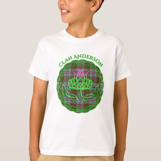 T-shirt Anderson Tartan Celtic Thistle écossais (Devant)