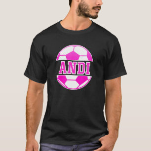 T-shirt Andi Nom Filles Football Jouer Football Sports Fan