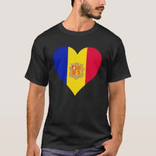 T-shirt Andorre Drapeau Coeur Andorre Amour Andorre