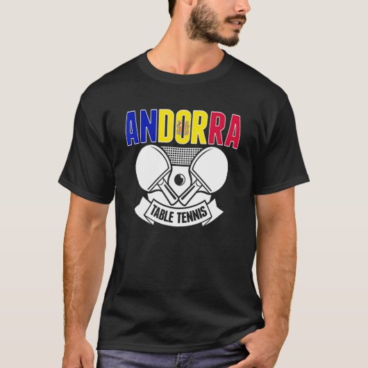T-shirt Andorre Ping Pong Andorre Andorre Tennis de table (Devant)