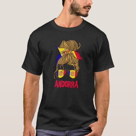 T-shirt Andorre Pour fille andorrane Drapeau pour femmes A (Devant)