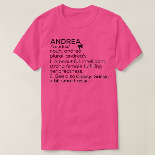 T-shirt Andrea Nom Définition Andrea Nom féminin (Design devant)