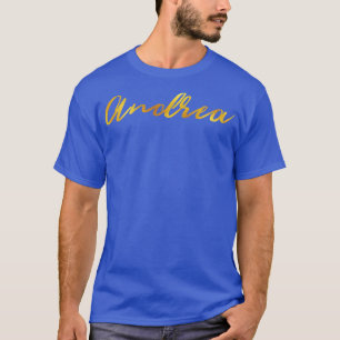 T-shirt Andrea Nom Lettres manuscrites en lettres d'or