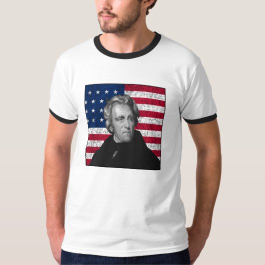 T-shirt Andrew Jackson et le drapeau des USA (Devant)