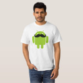 T-shirt Android Robot Black Mustache Graphisme (Devant entier)