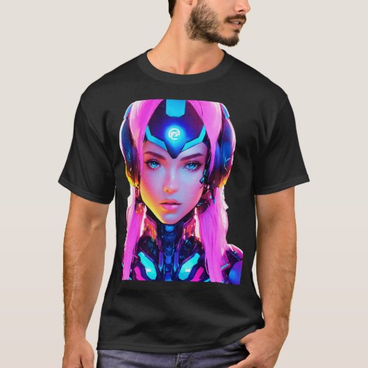 T-shirt Android Techno Space Girl (Devant)