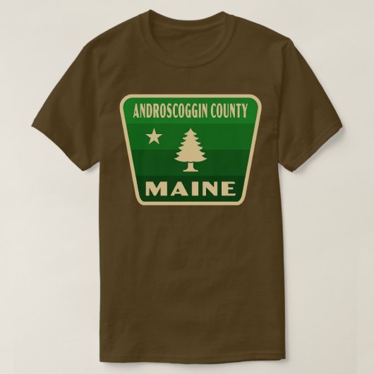 T-shirt Androscoggin Comté Maine Retro Pine Tree Badge Gr (Design devant)
