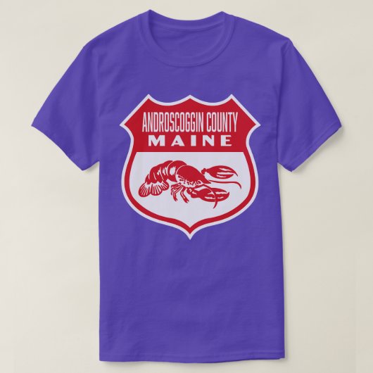T-shirt Androscoggin Comté Maine Retro Shield Rouge (Design devant)