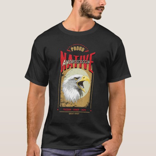T-shirt Androscoggin Native American Eagle Spirit Vintage (Devant)