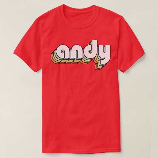 T-shirt Andy Retro Rainbow Typographie style défraîchi (Design devant)