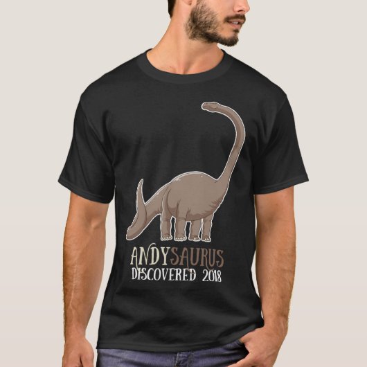 T-shirt Andysaurus Discovered 2018 Dinosaur rex Kids (Devant)