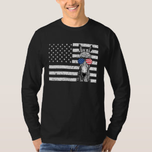 T-shirt Âne 4 juillet Drapeau américain Ferme Animal Pa