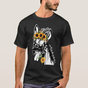 T-shirt Âne avec tête Bandana tournesol ferme animal Gras