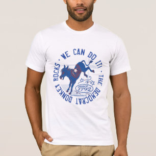 T-shirt Âne bleu donnant un coup de pied la chemise