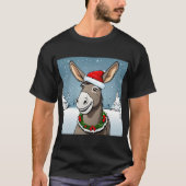 T-shirt Âne de Noël heureux (Devant)