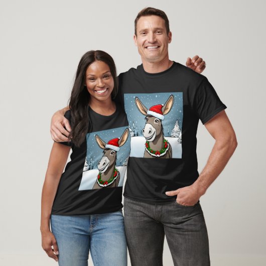 T-shirt Âne de Noël heureux (Unisexe)