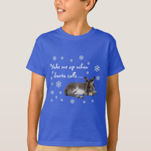 T-shirt Âne de Noël mignon flocons de neige