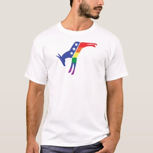 T-shirt Âne Democratic de gay pride (Devant)