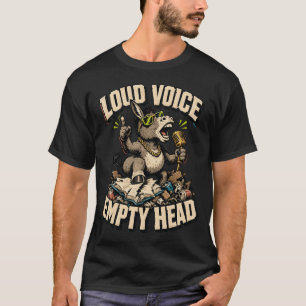 T-Shirt Âne Drôle Voix Forte Tête Vide