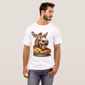 T-shirt Âne mignon Avec Tarte (Devant entier)