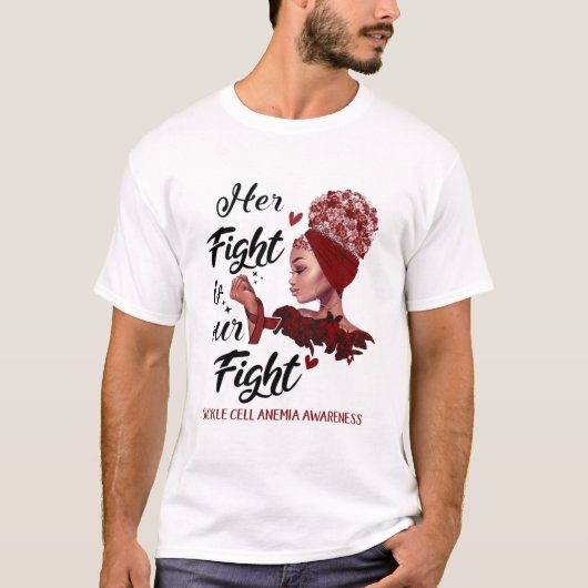 T-shirt Anémie de la faucille Sensibilisation Son combat e (Devant)