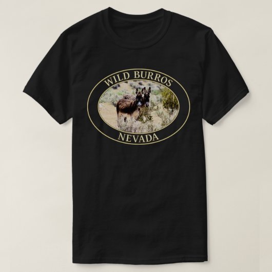 T-shirt Ânes de Burros sauvages du Nevada (Design devant)