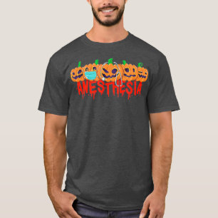 T-shirt Anesthésie d'Halloween Citrouilles avec masque et