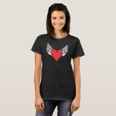 T-shirt Ange Ailes Avec Coeur Rouge Sur Le Dos (Devant entier)