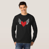 T-shirt Ange Ailes Avec Coeur Rouge Sur Le Dos (Devant entier)