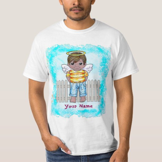 T-Shirt Ange Brun Garçon (Devant)