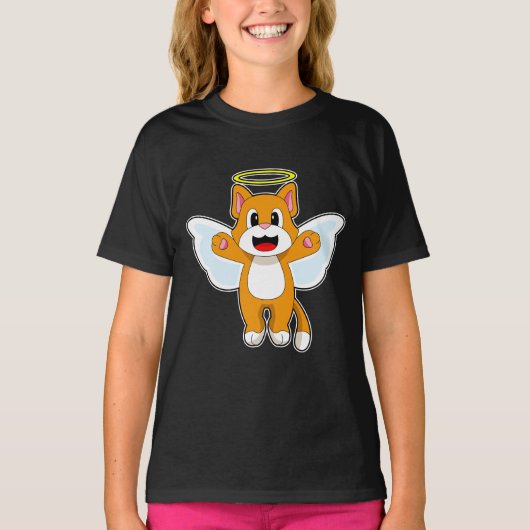 T-shirt Ange de chat ailes Angel (Devant)