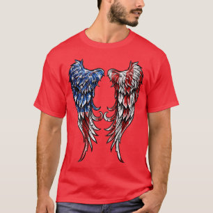T-shirt Ange drapeau américain en détresse