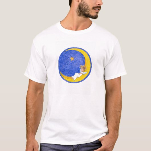T-shirt Ange faisant une sieste sur la lune (Devant)