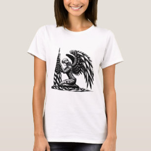 T-shirt ange soldat femme USA Drapeau Patriotique Art