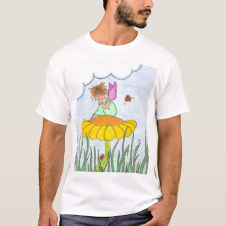 T-shirt Ange somnolent sur la chemise de fleur