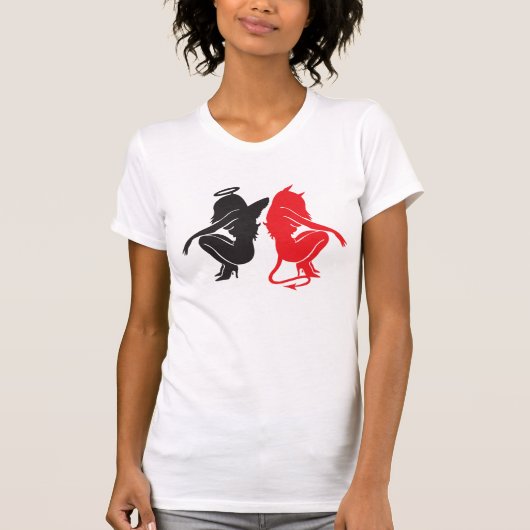 T-shirt Angel & Devil , Anges & Diable - Black red (Devant)
