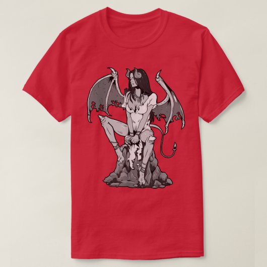 T-shirt Angel Devil Satan Goth Grunge Demon Femme gothique (Design devant)