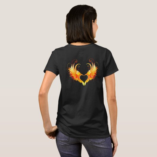T-shirt Angel Fire Heart with Wings (Dos entier)