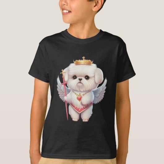T-shirt Angel Maltese Chiot, Maltes amoureux de les chiens (Devant)