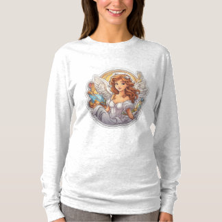 T-shirt Angel mignon pour les filles manche longue