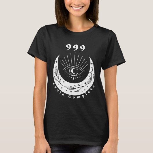 T-shirt Angel Number 999 Cycle Complete The Eye Moon (Devant)