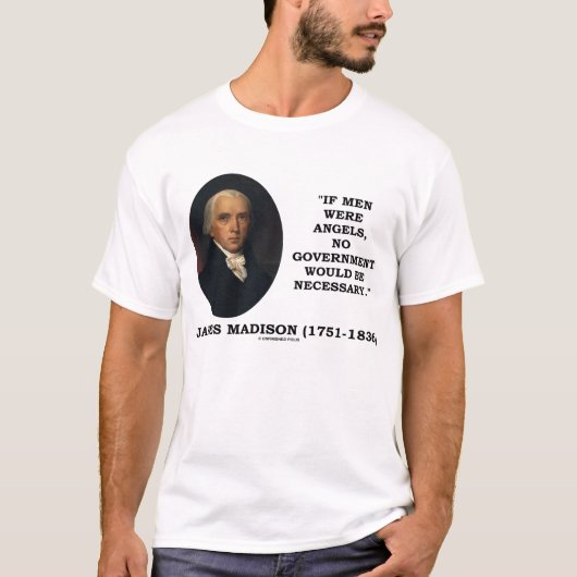 T-shirt Anges d'hommes de James Madison aucun gouvernement (Devant)