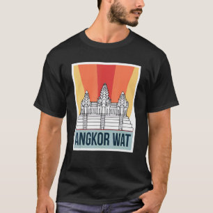 T-shirt Angkor Vat Retro Cambodge Asie Tourisme