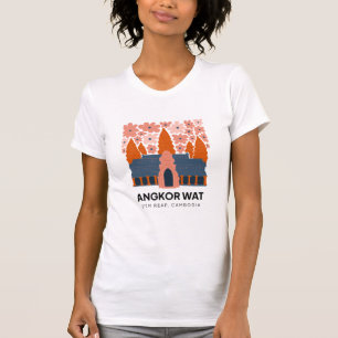 T-shirt Angkor Wat Siem Reap Cambodge Voyage floral