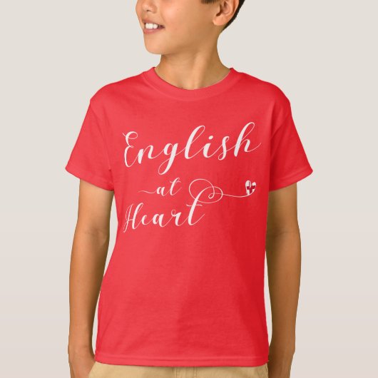 T-shirt Anglais Au Coeur, Angleterre (Devant)