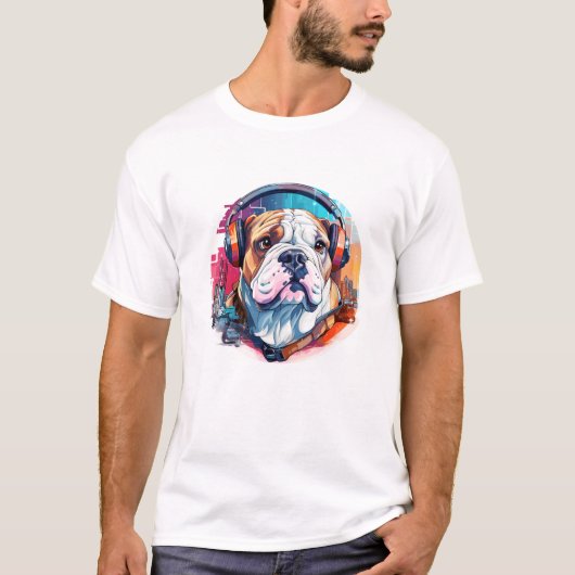 T-shirt Anglais Bulldog Animal World Pet Chien Aimant Amus (Devant)