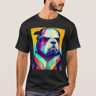 T-shirt Anglais Bulldog Colorful Pop Art Graphisme D