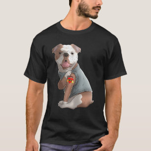 T-shirt Anglais Bulldog I Love Maman Tattoo Chien Chemise
